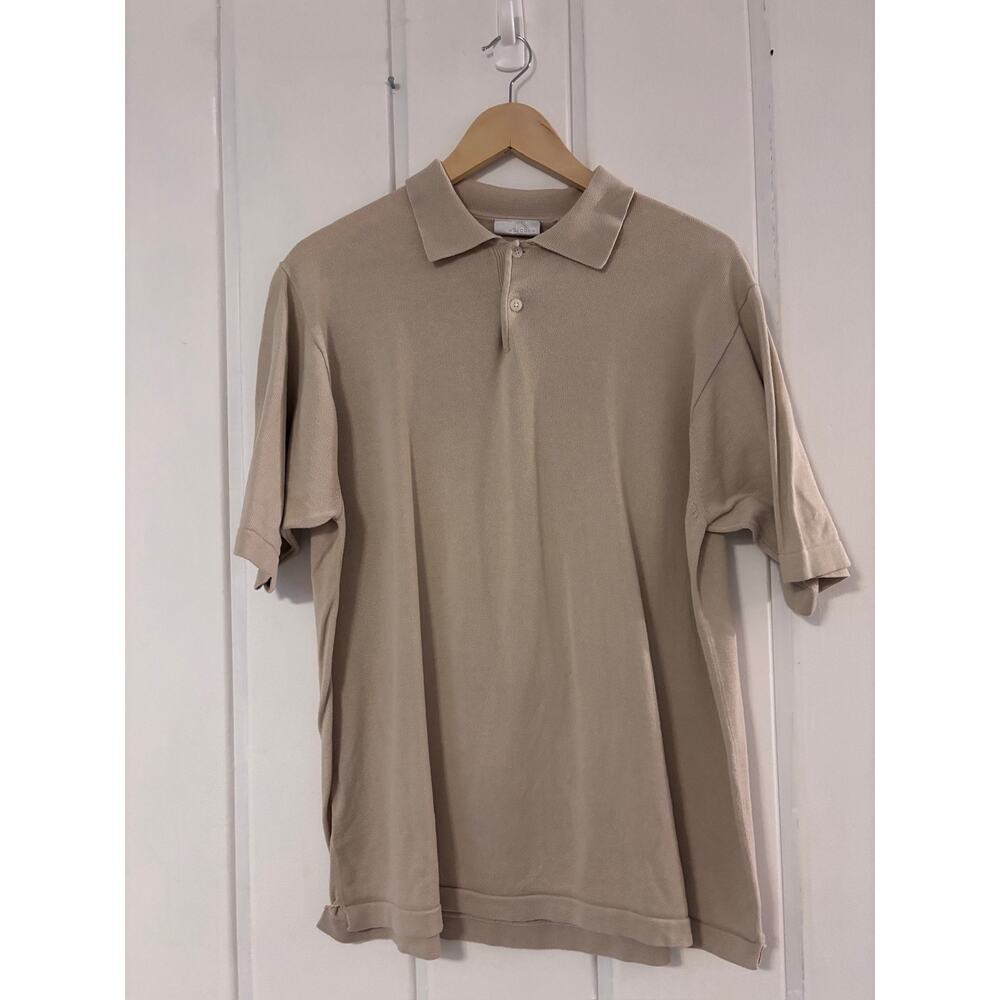 Halogen Men’s Polo Shirt XL Beige 100% Cotton Short Sleeve Classic Casual